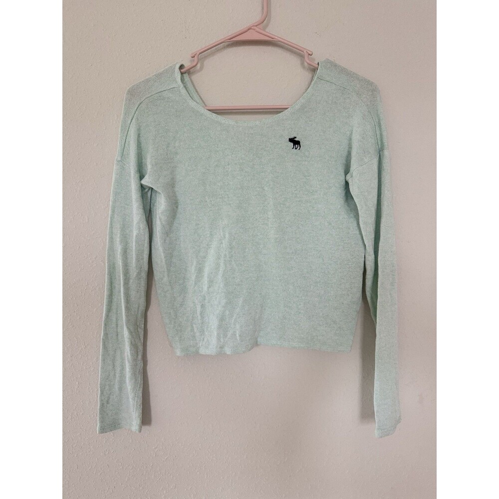 Abercrombie And Fitch Y2K Wrap Crop Sweater Top Logo 90s Balletcore